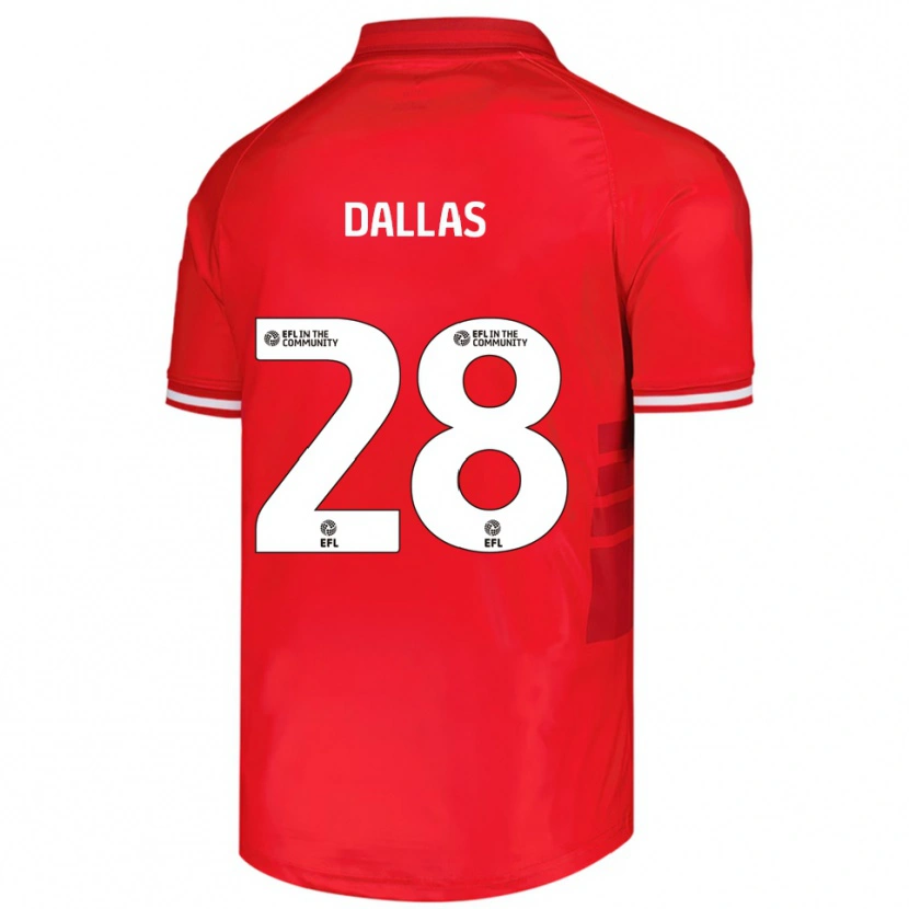 Danxen Kvinder Andy Dallas #28 Rød Hvid Hjemmebane Spillertrøjer 2025/26 Trøje T-Shirt