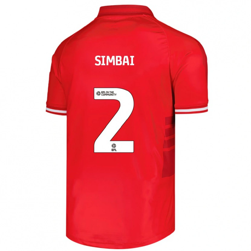 Danxen Kvinder Kingston Simbai #2 Rød Hvid Hjemmebane Spillertrøjer 2025/26 Trøje T-Shirt