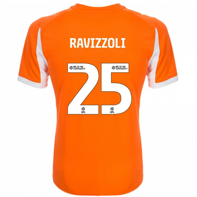 Danxen Kvinder Franco Ravizzoli #25 Orange Hvid Hjemmebane Spillertrøjer 2025/26 Trøje T-Shirt