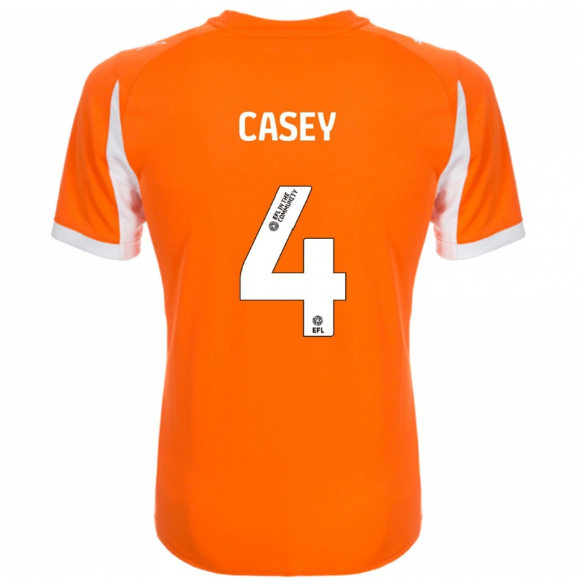 Danxen Kvinder Oliver Casey #4 Orange Hvid Hjemmebane Spillertrøjer 2025/26 Trøje T-Shirt