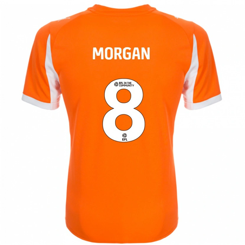 Danxen Kvinder Albie Morgan #8 Orange Hvid Hjemmebane Spillertrøjer 2025/26 Trøje T-Shirt
