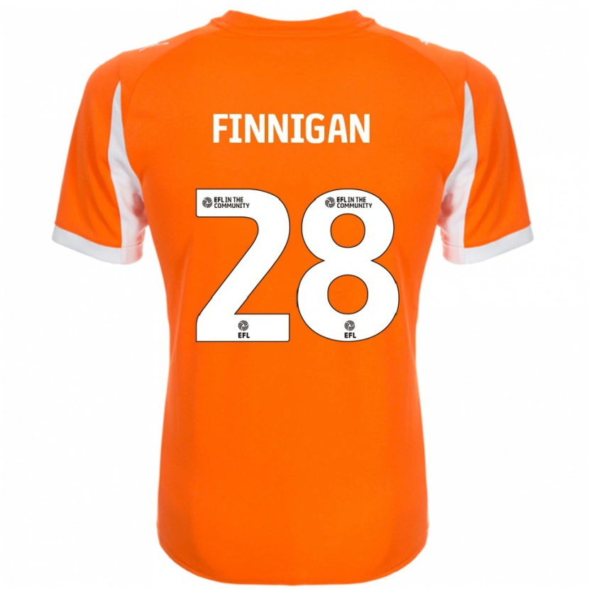 Danxen Kvinder Ryan Finnigan #28 Orange Hvid Hjemmebane Spillertrøjer 2025/26 Trøje T-Shirt