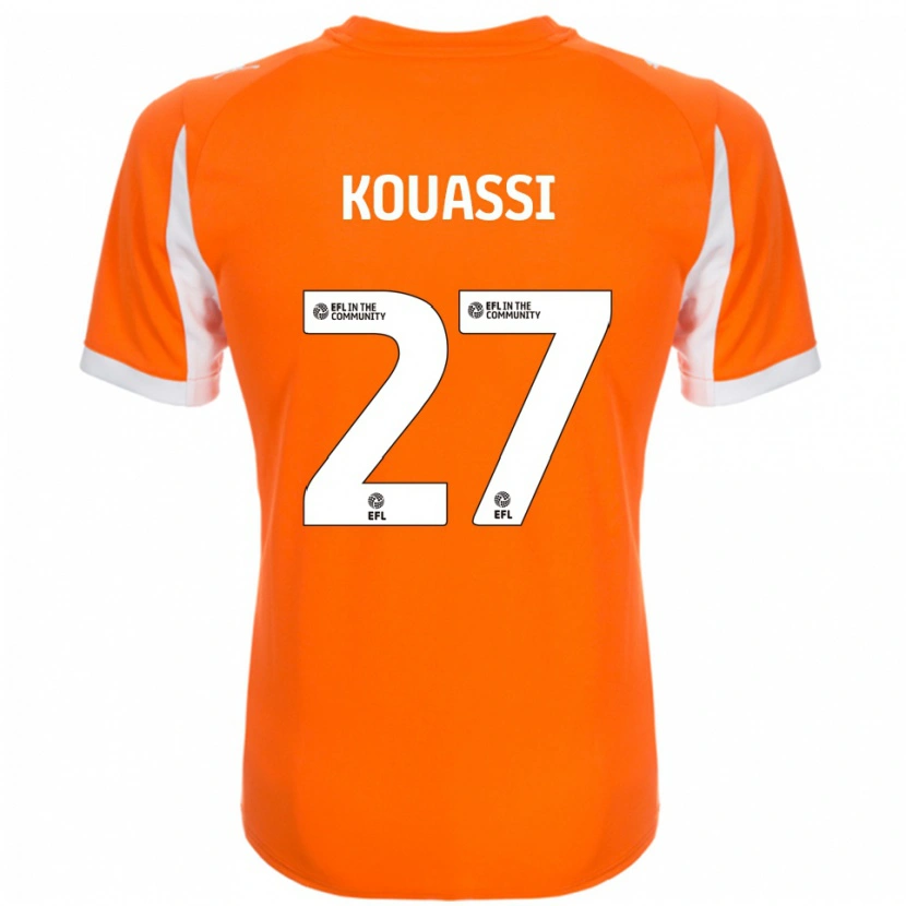 Danxen Kvinder Kylian Kouassi #27 Orange Hvid Hjemmebane Spillertrøjer 2025/26 Trøje T-Shirt