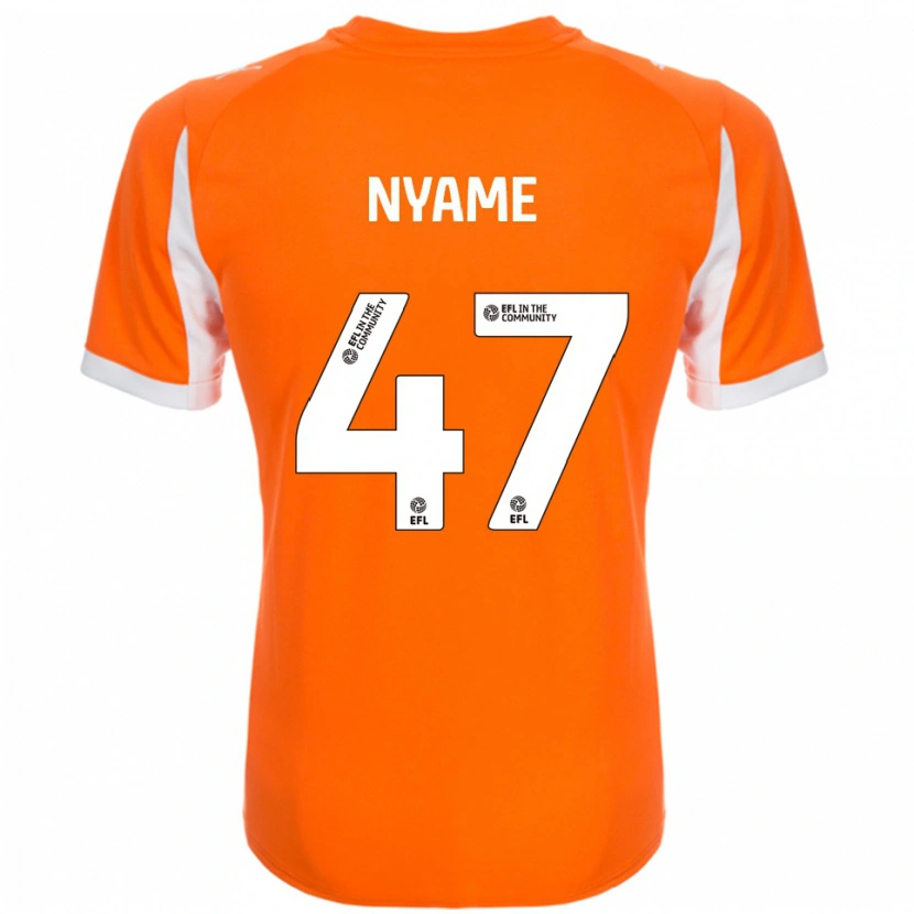 Danxen Kvinder Josh Nyame #47 Orange Hvid Hjemmebane Spillertrøjer 2025/26 Trøje T-Shirt