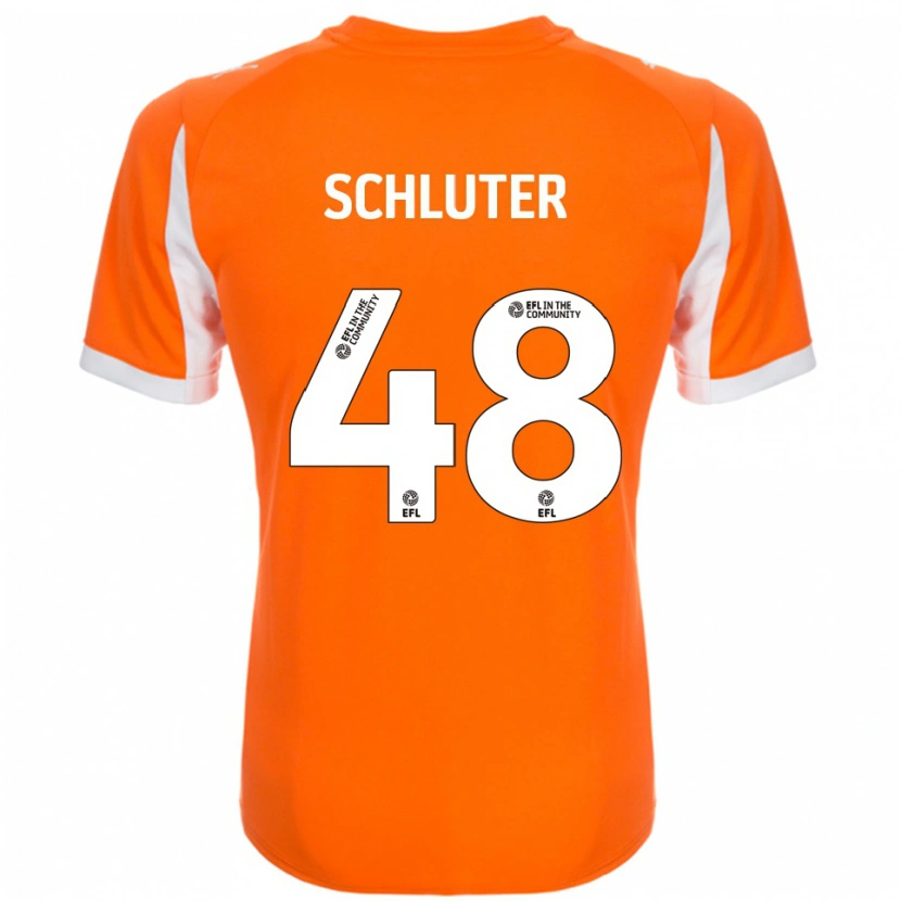Danxen Kvinder Gabriel Schluter #48 Orange Hvid Hjemmebane Spillertrøjer 2025/26 Trøje T-Shirt
