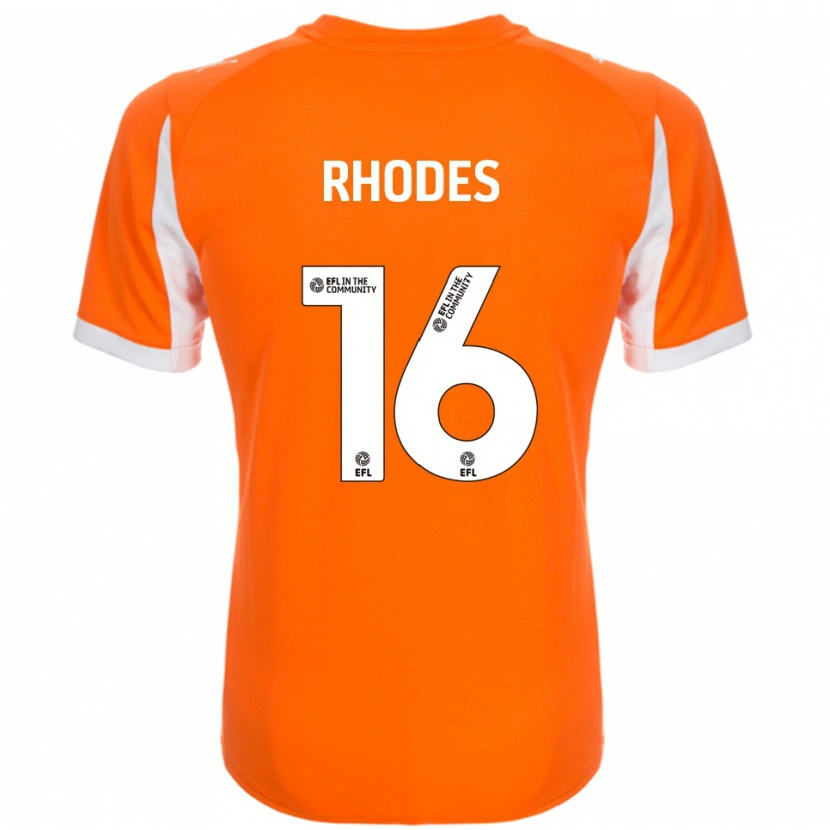 Danxen Kvinder Jordan Rhodes #16 Orange Hvid Hjemmebane Spillertrøjer 2025/26 Trøje T-Shirt