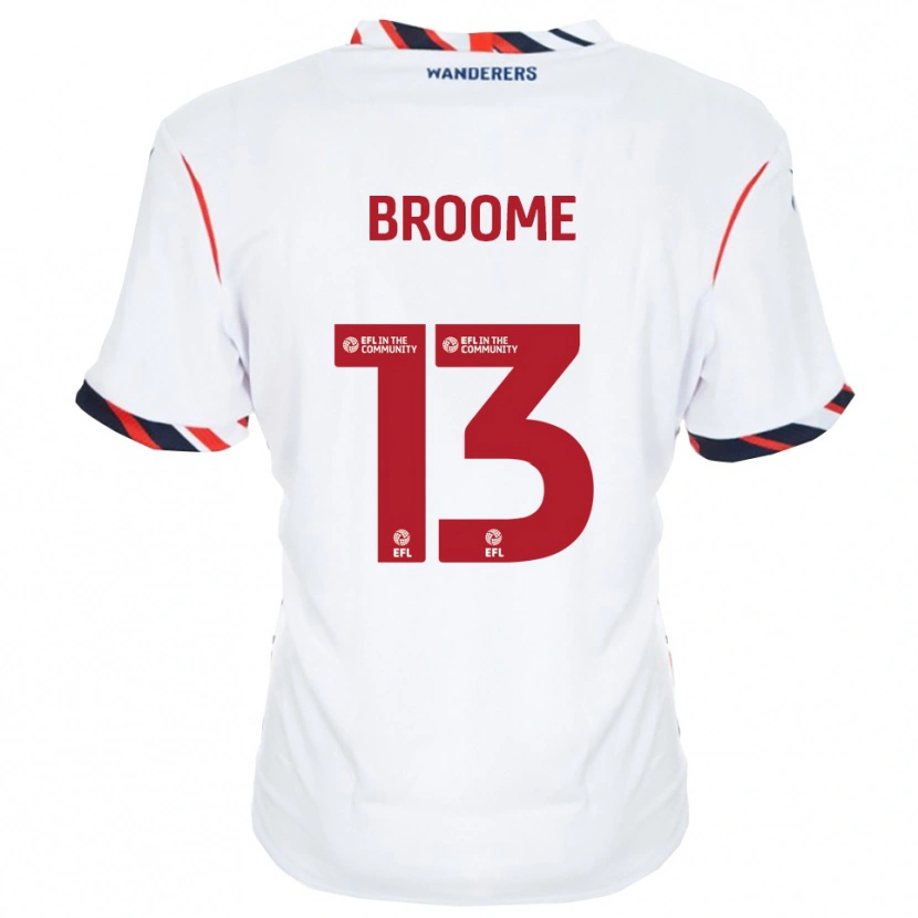 Danxen Kvinder Nathan Broome #13 Hvid Rød Hjemmebane Spillertrøjer 2025/26 Trøje T-Shirt