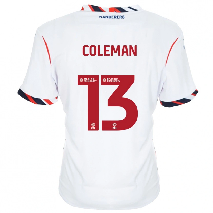 Danxen Kvinder Joel Coleman #13 Hvid Rød Hjemmebane Spillertrøjer 2025/26 Trøje T-Shirt