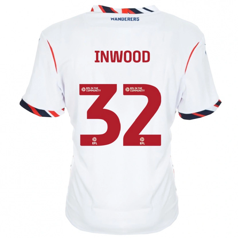 Danxen Kvinder Sam Inwood #32 Hvid Rød Hjemmebane Spillertrøjer 2025/26 Trøje T-Shirt