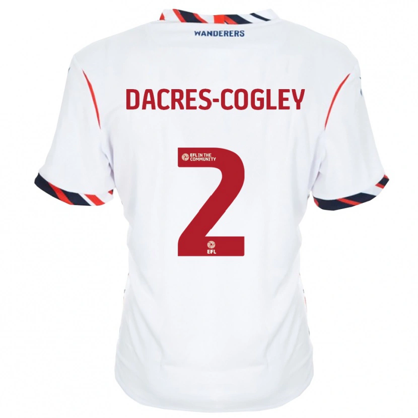 Danxen Kvinder Josh Dacres-Cogley #2 Hvid Rød Hjemmebane Spillertrøjer 2025/26 Trøje T-Shirt