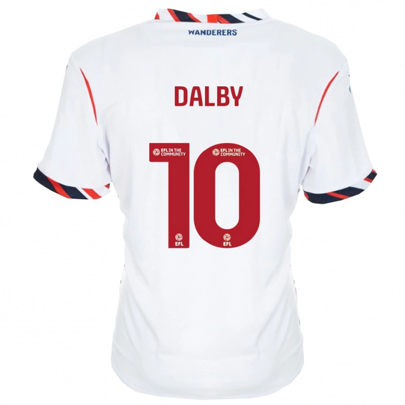 Danxen Kvinder Sam Dalby #10 Hvid Rød Hjemmebane Spillertrøjer 2025/26 Trøje T-Shirt