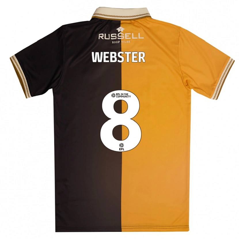 Danxen Kvinder Charlie Webster #8 Gul Sort Hjemmebane Spillertrøjer 2025/26 Trøje T-Shirt