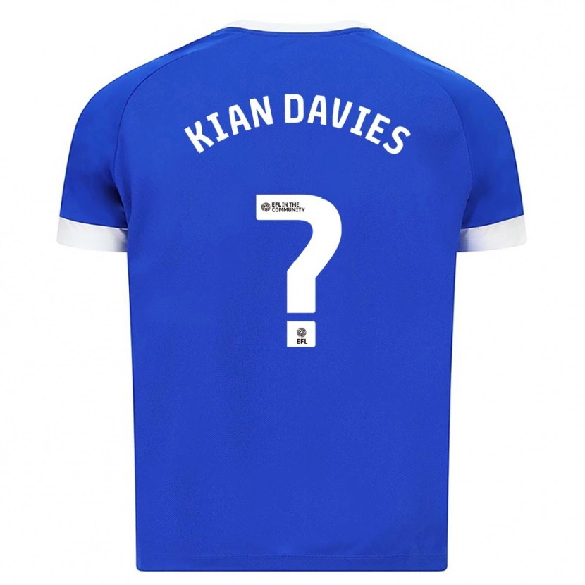 Danxen Kvinder Kian Davies #0 Blå Hvid Hjemmebane Spillertrøjer 2025/26 Trøje T-Shirt