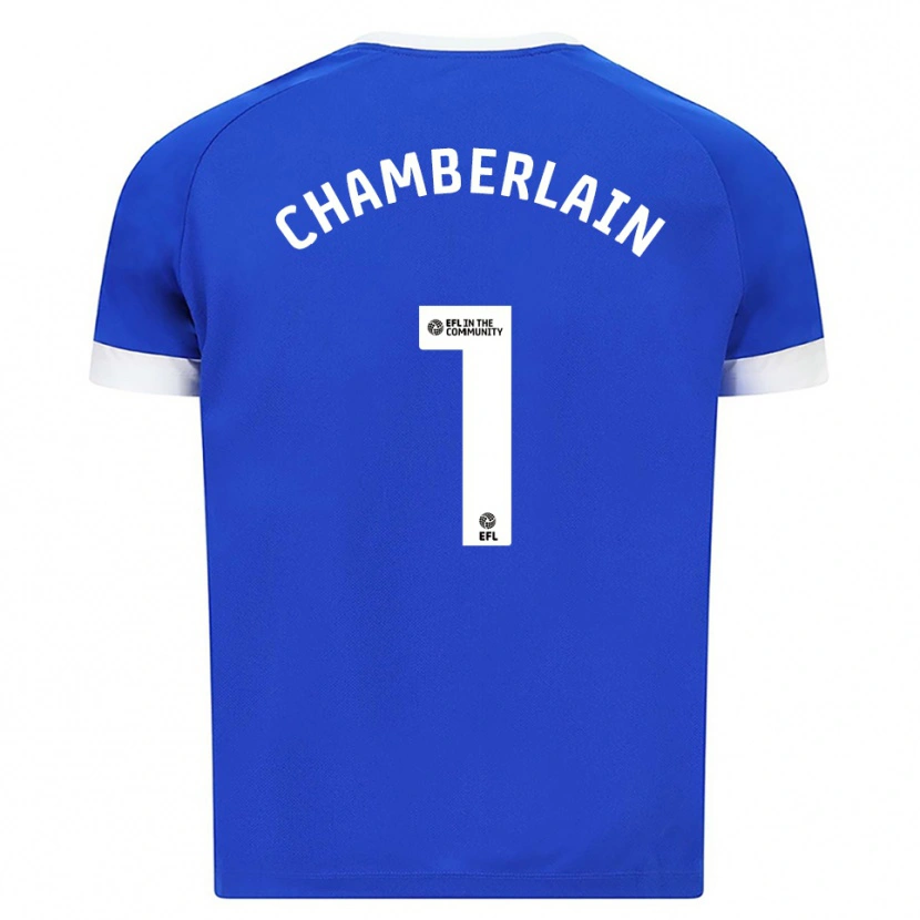 Danxen Kvinder Ceryn Chamberlain #1 Blå Hvid Hjemmebane Spillertrøjer 2025/26 Trøje T-Shirt