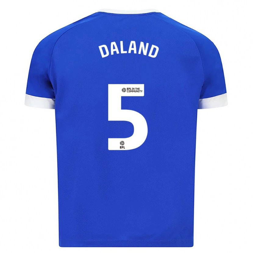 Danxen Kvinder Jesper Daland #5 Blå Hvid Hjemmebane Spillertrøjer 2025/26 Trøje T-Shirt