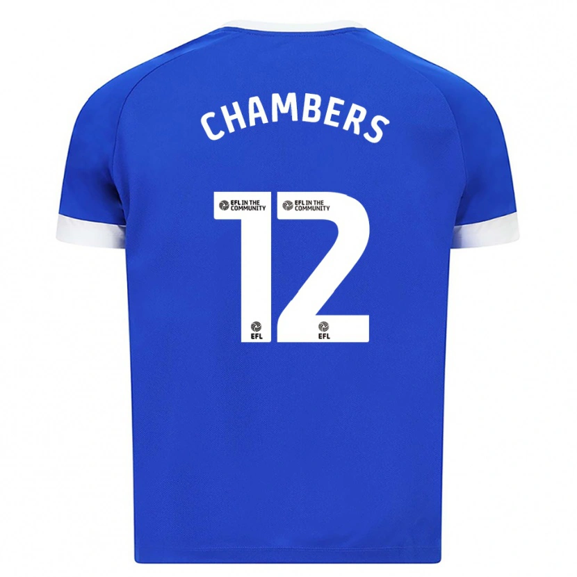 Danxen Kvinder Calum Chambers #12 Blå Hvid Hjemmebane Spillertrøjer 2025/26 Trøje T-Shirt