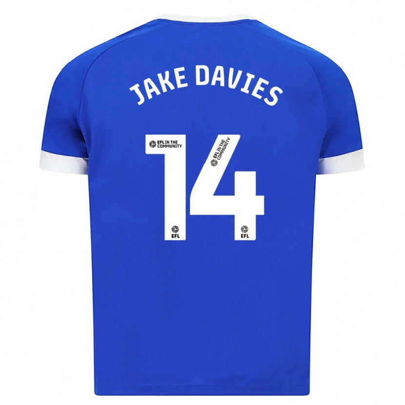 Danxen Kvinder Jake Davies #14 Blå Hvid Hjemmebane Spillertrøjer 2025/26 Trøje T-Shirt