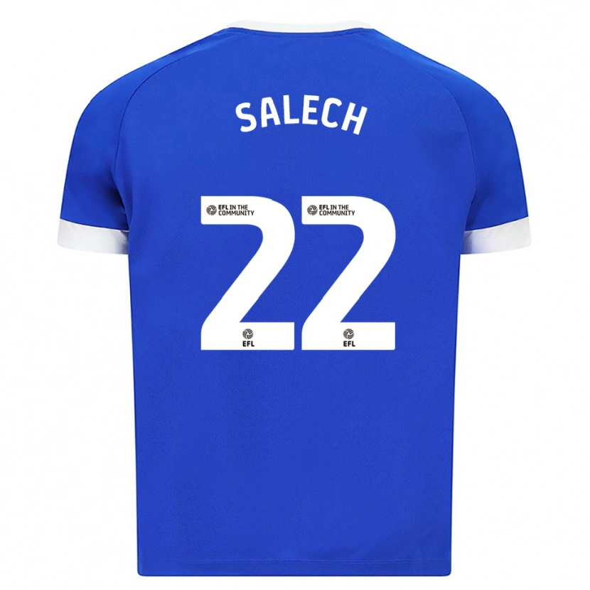 Danxen Kvinder Yousef Salech #22 Blå Hvid Hjemmebane Spillertrøjer 2025/26 Trøje T-Shirt