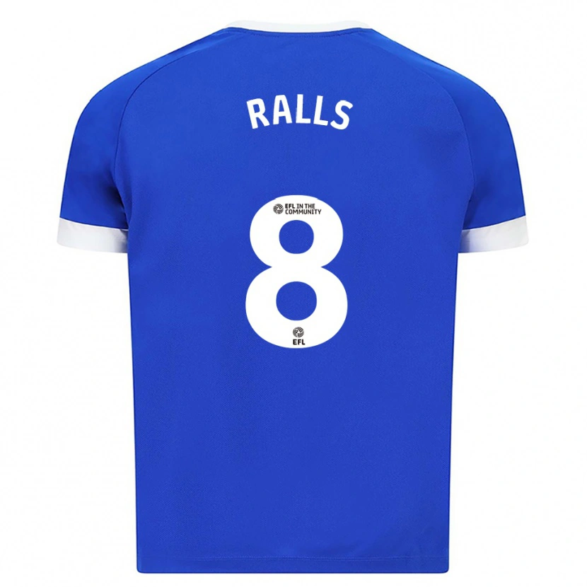 Danxen Kvinder Joe Ralls #8 Blå Hvid Hjemmebane Spillertrøjer 2025/26 Trøje T-Shirt