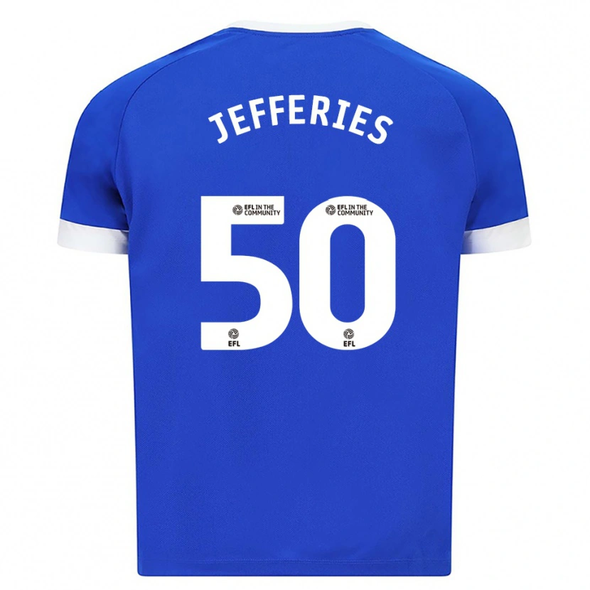 Danxen Kvinder Isaac Jefferies #50 Blå Hvid Hjemmebane Spillertrøjer 2025/26 Trøje T-Shirt