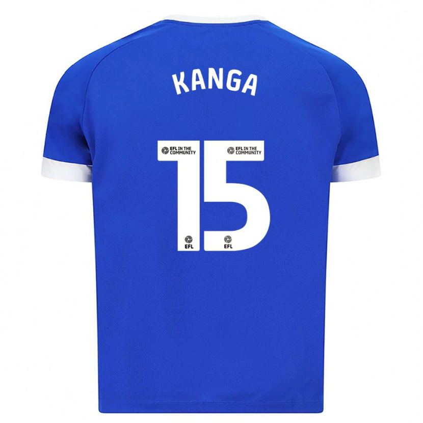 Danxen Kvinder Wilfried Kanga #15 Blå Hvid Hjemmebane Spillertrøjer 2025/26 Trøje T-Shirt
