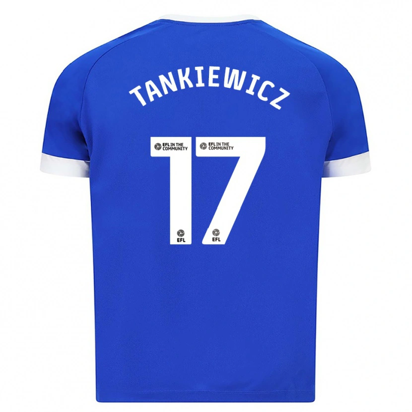 Danxen Kvinder Rob Tankiewicz #17 Blå Hvid Hjemmebane Spillertrøjer 2025/26 Trøje T-Shirt