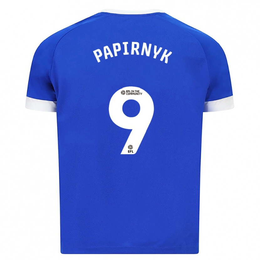 Danxen Kvinder Leo Papirnyk #9 Blå Hvid Hjemmebane Spillertrøjer 2025/26 Trøje T-Shirt