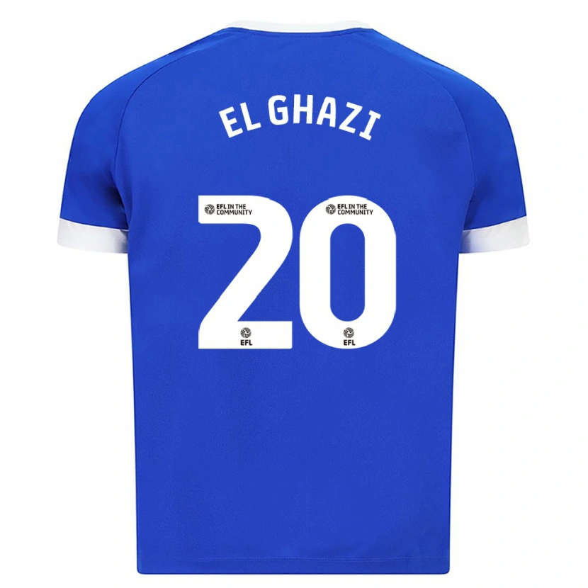 Danxen Kvinder Anwar El Ghazi #20 Blå Hvid Hjemmebane Spillertrøjer 2025/26 Trøje T-Shirt