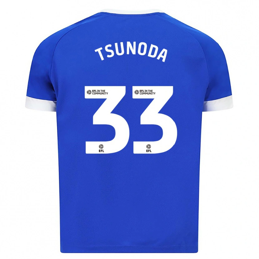 Danxen Kvinder Ryotaro Tsunoda #33 Blå Hvid Hjemmebane Spillertrøjer 2025/26 Trøje T-Shirt