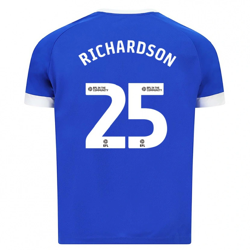 Danxen Kvinder Tija Richardson #25 Blå Hvid Hjemmebane Spillertrøjer 2025/26 Trøje T-Shirt