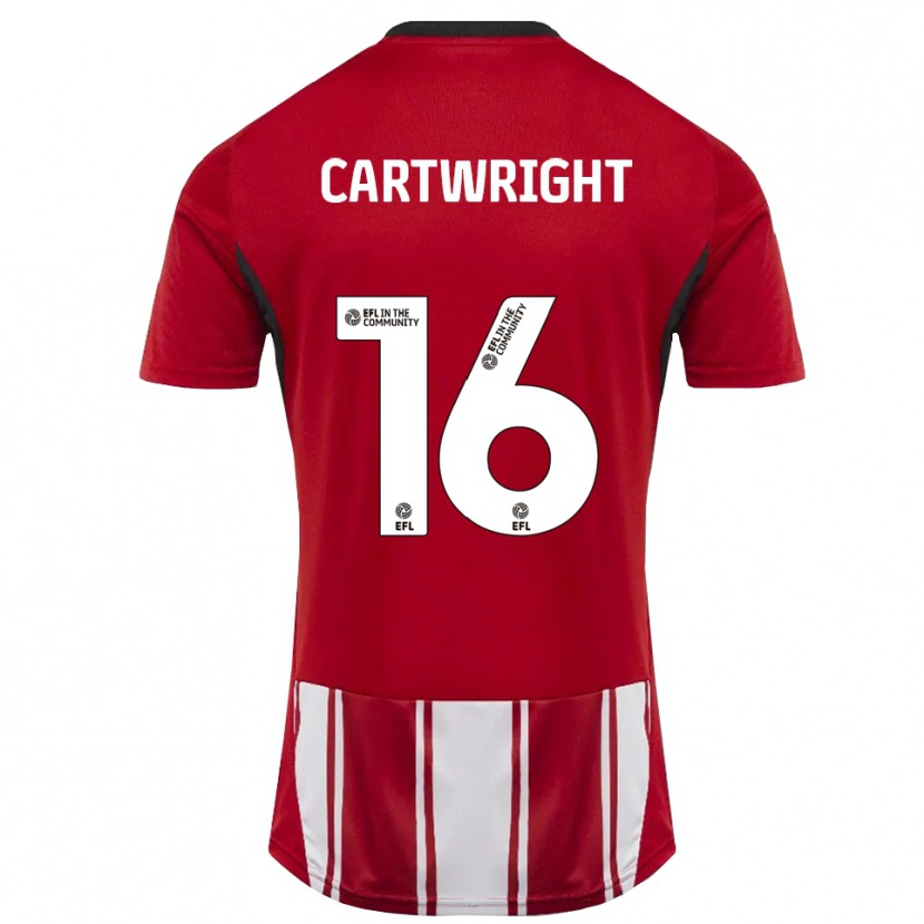 Danxen Kvinder Liam Cartwright #16 Rød Hvid Sort Hjemmebane Spillertrøjer 2025/26 Trøje T-Shirt