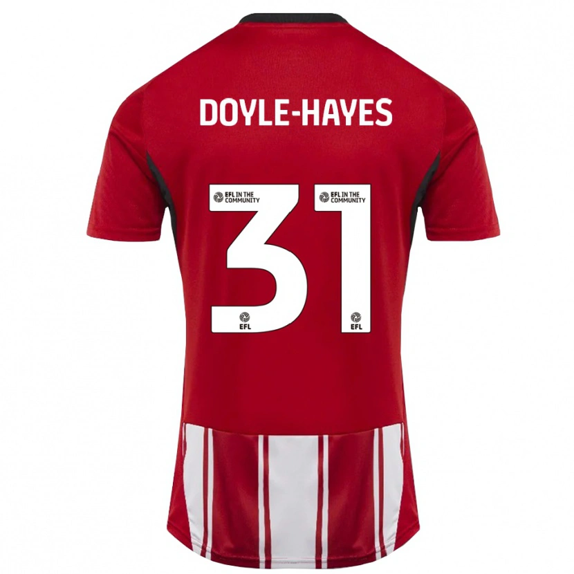 Danxen Kvinder Jake Doyle-Hayes #31 Rød Hvid Sort Hjemmebane Spillertrøjer 2025/26 Trøje T-Shirt