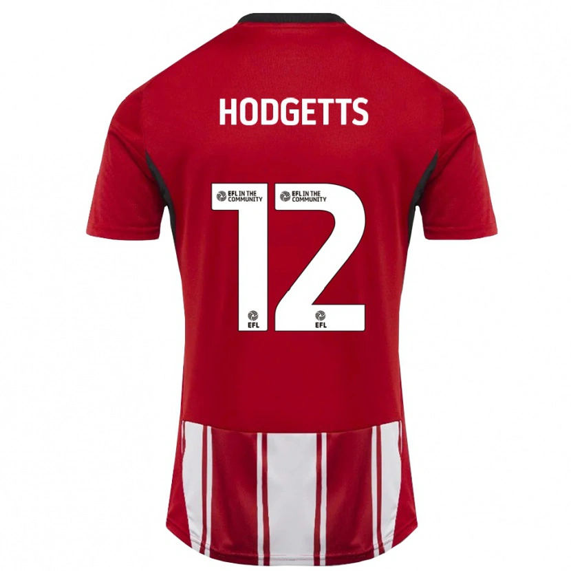 Danxen Kvinder Luke Hodgetts #12 Rød Hvid Sort Hjemmebane Spillertrøjer 2025/26 Trøje T-Shirt