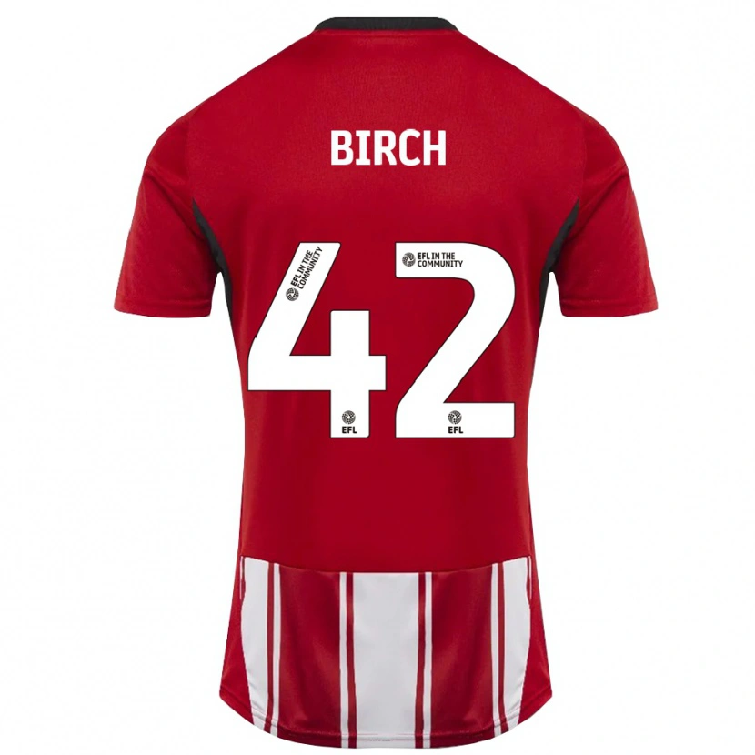 Danxen Kvinder George Birch #42 Rød Hvid Sort Hjemmebane Spillertrøjer 2025/26 Trøje T-Shirt