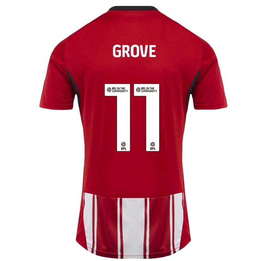Danxen Kvinder Jade Grove #11 Rød Hvid Sort Hjemmebane Spillertrøjer 2025/26 Trøje T-Shirt