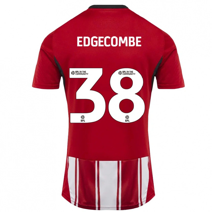 Danxen Kvinder Max Edgecombe #38 Rød Hvid Sort Hjemmebane Spillertrøjer 2025/26 Trøje T-Shirt