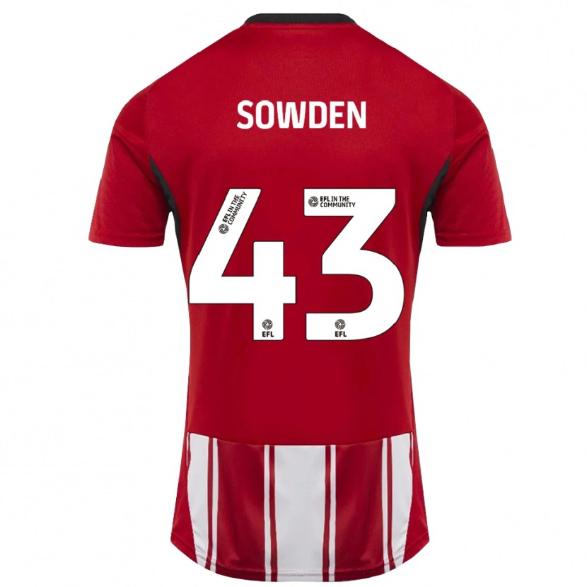 Danxen Kvinder Andrew Sowden #43 Rød Hvid Sort Hjemmebane Spillertrøjer 2025/26 Trøje T-Shirt