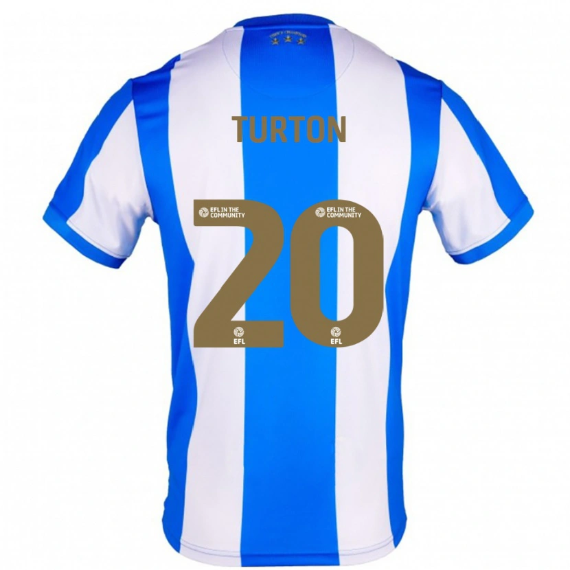 Danxen Kvinder Ollie Turton #20 Blå Hvid Hjemmebane Spillertrøjer 2025/26 Trøje T-Shirt