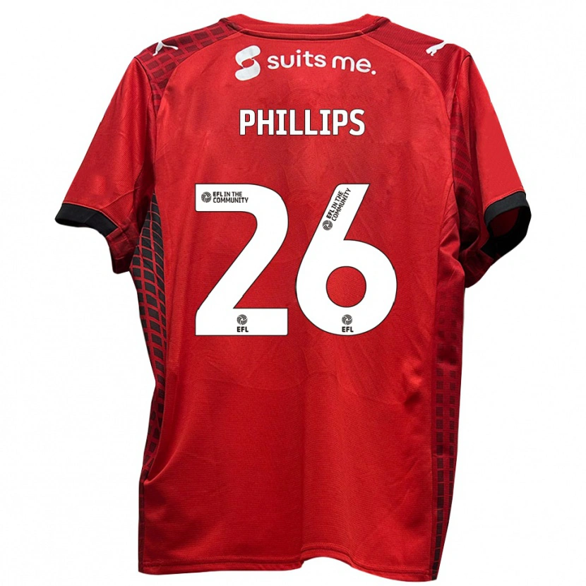 Danxen Kvinder Noah Phillips #26 Rød Sort Hjemmebane Spillertrøjer 2025/26 Trøje T-Shirt