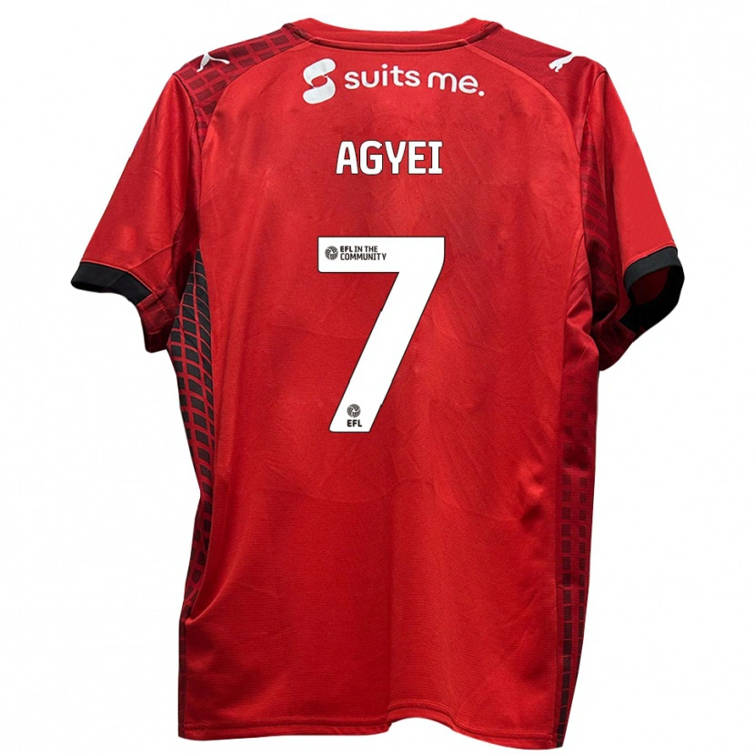 Danxen Kvinder Dan Agyei #7 Rød Sort Hjemmebane Spillertrøjer 2025/26 Trøje T-Shirt