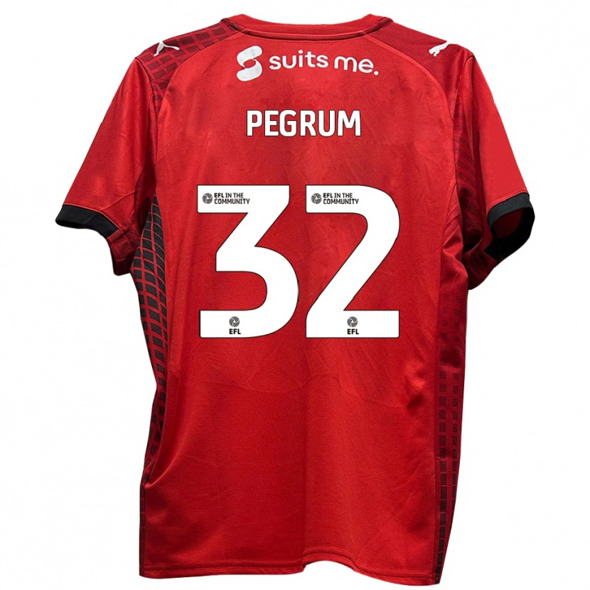 Danxen Kvinder Charlie Pegrum #32 Rød Sort Hjemmebane Spillertrøjer 2025/26 Trøje T-Shirt