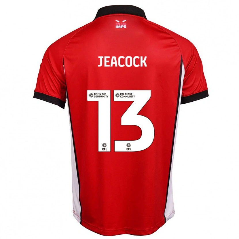 Danxen Kvinder Zach Jeacock #13 Rød Hvid Hjemmebane Spillertrøjer 2025/26 Trøje T-Shirt