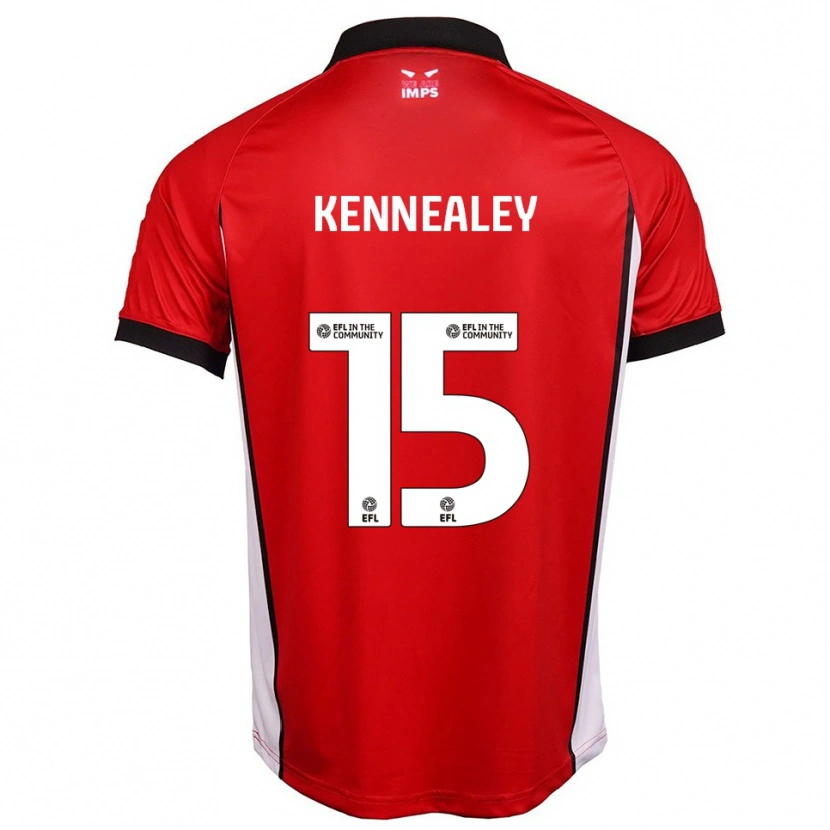 Danxen Kvinder Josh Kennealey #15 Rød Hvid Hjemmebane Spillertrøjer 2025/26 Trøje T-Shirt