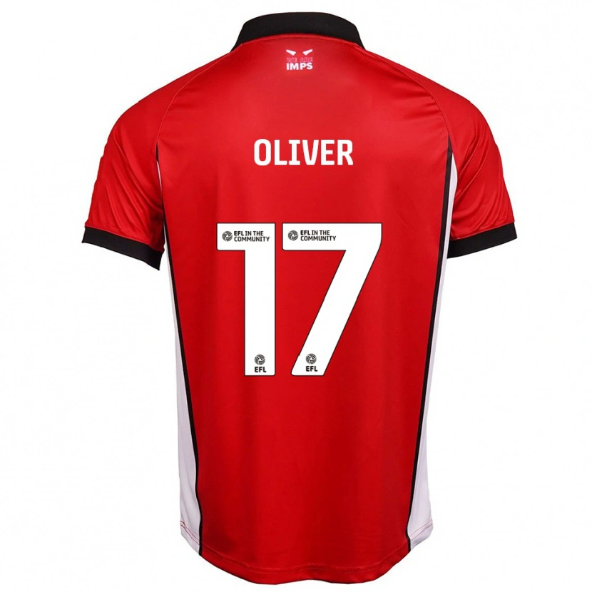 Danxen Kvinder Kenzie Oliver #17 Rød Hvid Hjemmebane Spillertrøjer 2025/26 Trøje T-Shirt