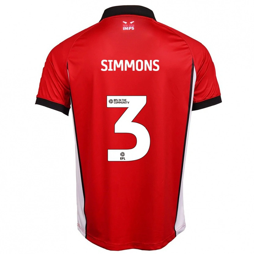 Danxen Kvinder Noah Simmons #3 Rød Hvid Hjemmebane Spillertrøjer 2025/26 Trøje T-Shirt