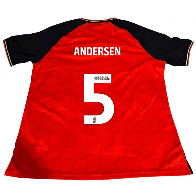 Danxen Kvinder Mads Andersen #5 Orange Sort Hvid Hjemmebane Spillertrøjer 2025/26 Trøje T-Shirt