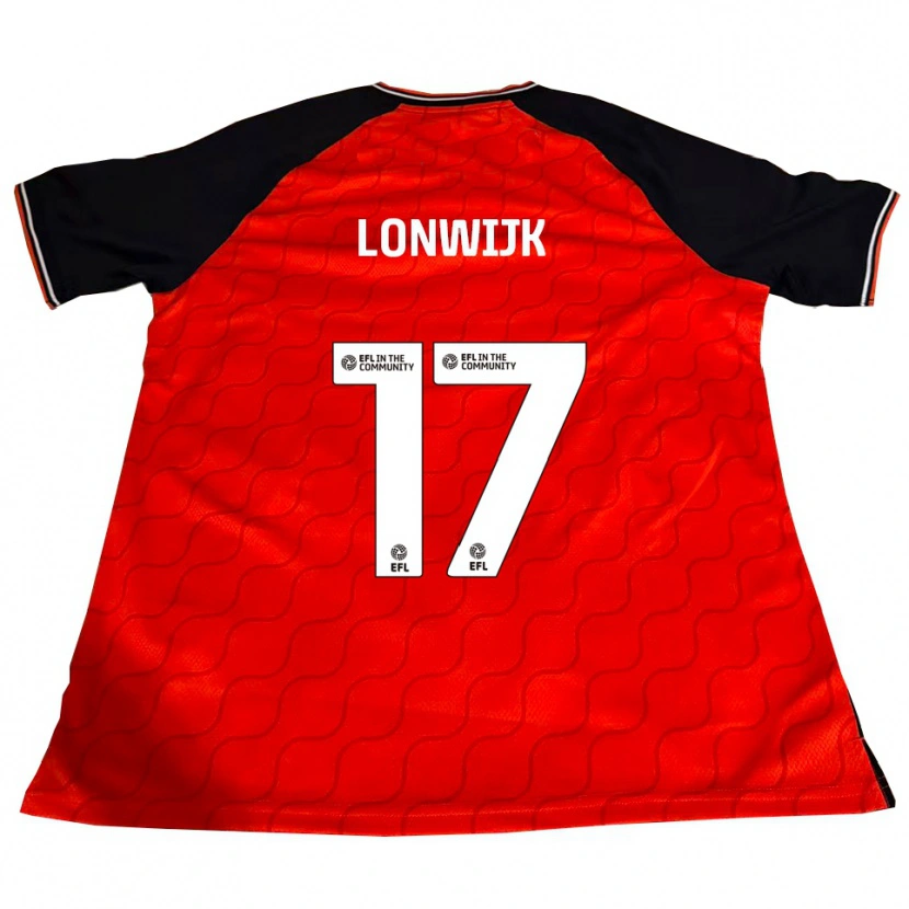 Danxen Kvinder Nigel Lonwijk #17 Orange Sort Hvid Hjemmebane Spillertrøjer 2025/26 Trøje T-Shirt