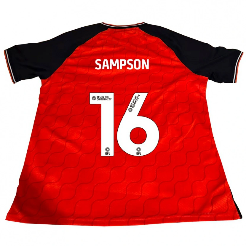 Danxen Kvinder Enoch Sampson #16 Orange Sort Hvid Hjemmebane Spillertrøjer 2025/26 Trøje T-Shirt