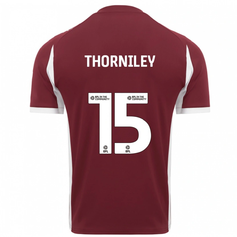 Danxen Kvinder Jordan Thorniley #15 Burgunder Hvid Hjemmebane Spillertrøjer 2025/26 Trøje T-Shirt