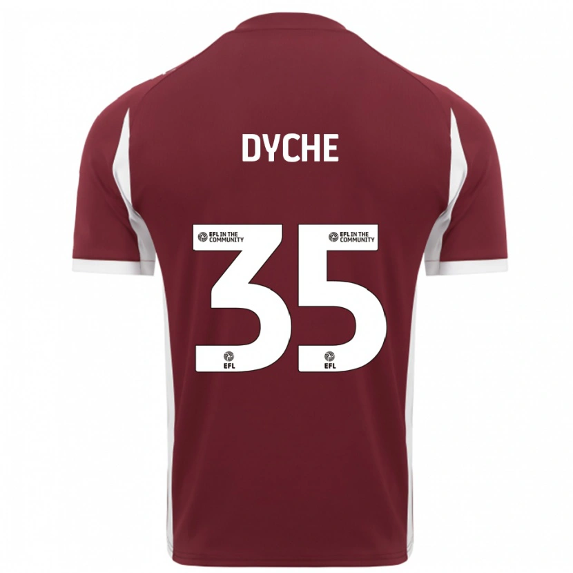 Danxen Kvinder Max Dyche #35 Burgunder Hvid Hjemmebane Spillertrøjer 2025/26 Trøje T-Shirt
